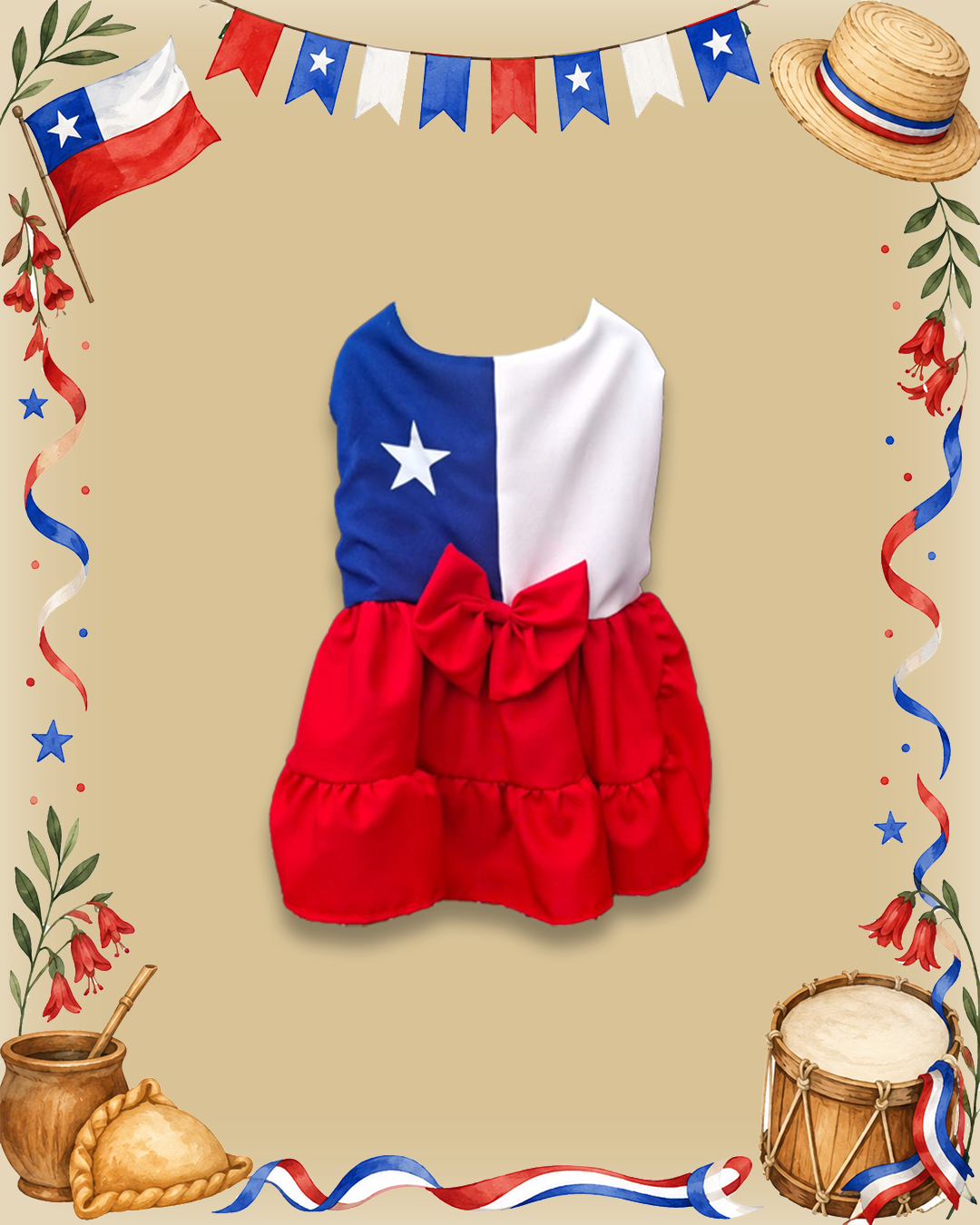 Vestido Bandera Chilena 🇨🇱